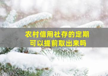 农村信用社存的定期 可以提前取出来吗